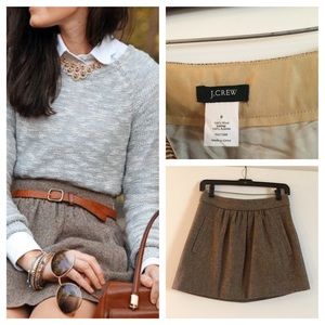 JCrew Brown Tweed Flared Miniskirt w/pockets sz0