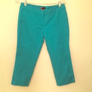 Turquoise cropped slacks