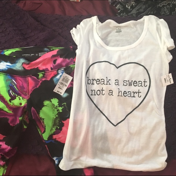 Work Out Shirt & Colorful Tie Dye Yoga Leggings