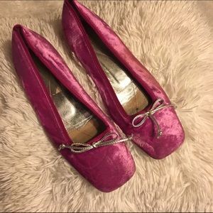 Kate Spade Pink Velvet Ballet Flats