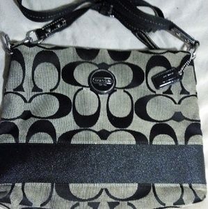 Coach black and grey purse