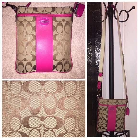 Coach North/South Swingpack Crossbody in Pink