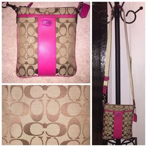 Coach North/South Swingpack Crossbody in Pink