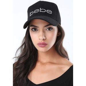 Bebe Logo Rhinestone Baseball Cap