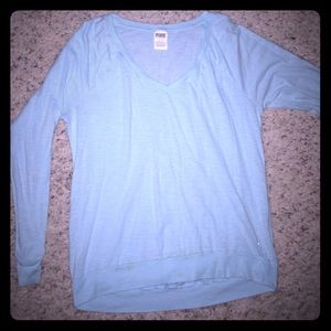 Light Blue, Pink Long Sleeve lounge shirt