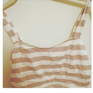 Nude & White striped crop top + nude maxi skirt