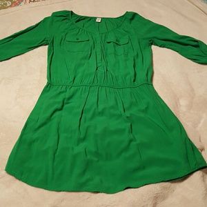 Size petite medium green old navy shirt dress