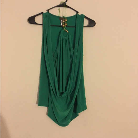 Draped tie neck top
