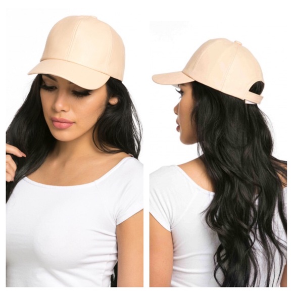 Brand new/never worn NWT faux leather baseball hat