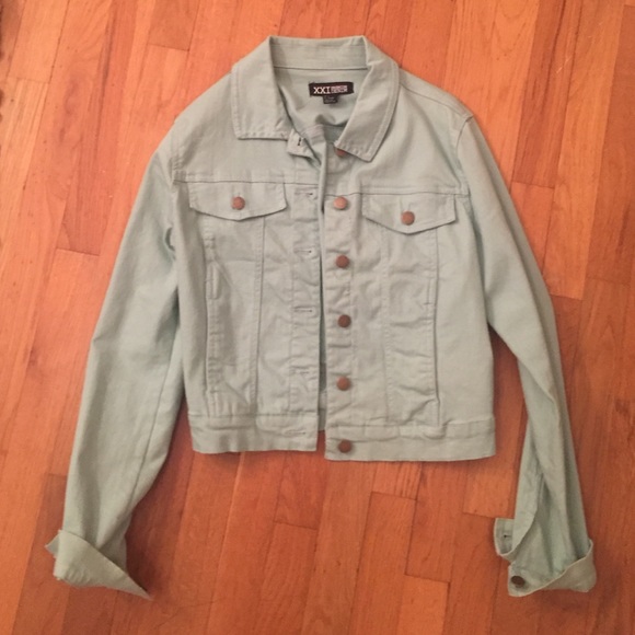 Forever 21 teal denim jacket