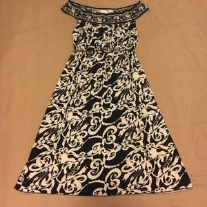 Max Studio Black and White Printed Dress - Small