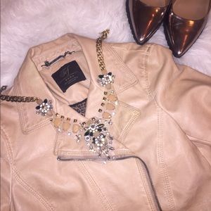 Zara TRF Faux Leather Jacket - Blush Pink