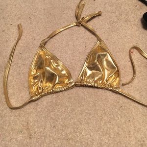 TRADED Liquid gold bikini bra NWOT