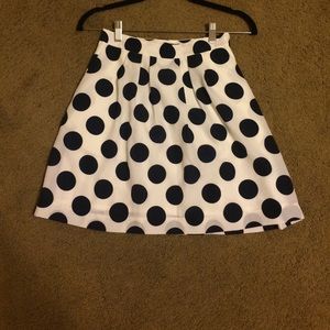 Cream and Navy Polkaa dot skirt