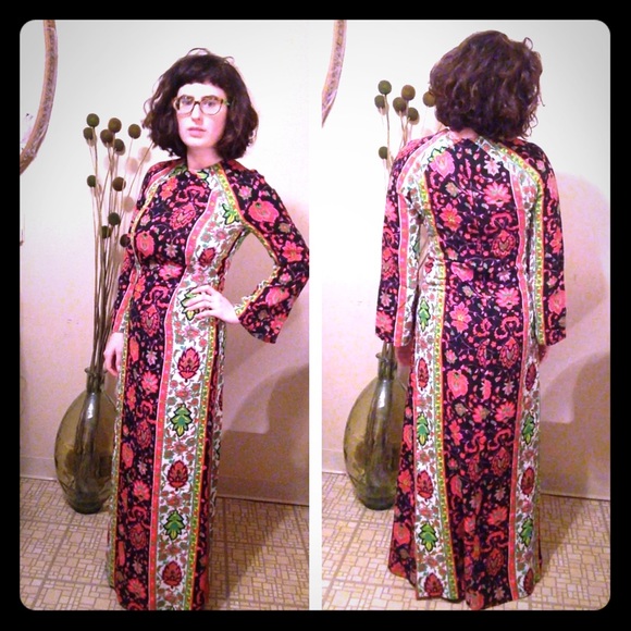 Vintage Psychedelic Dress. Handmade.