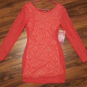 Coral Lace Dress