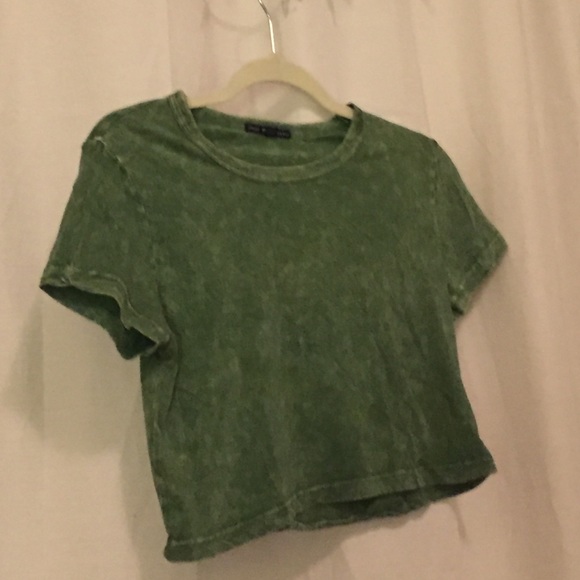 Urban outfitters acid wash green crop top