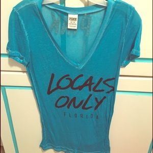 "Locals Only" Florida PINK v-neck