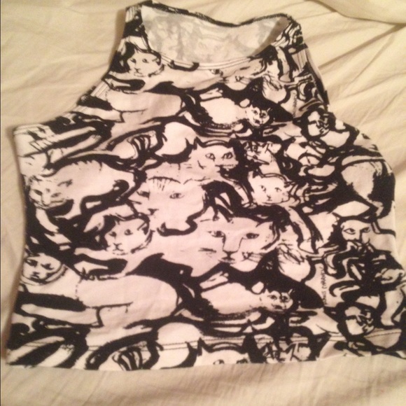 AA Cat Print Cropped Halter
