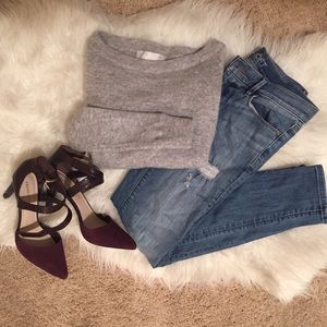 Ply cashmere heather gray sweater