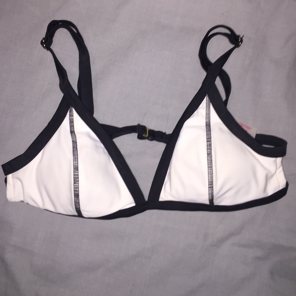 White and Black Bikini Top