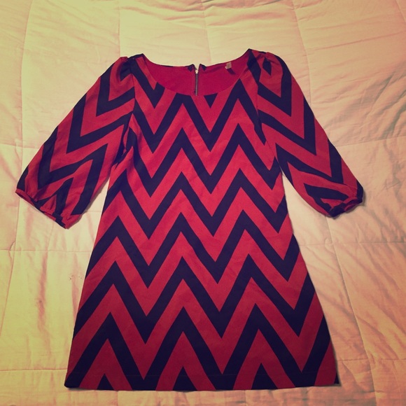 Orange & Black Chevron Dress