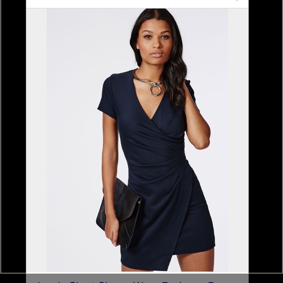 Misguided formal body con dress (navy)