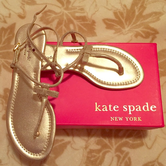Gold Kate Spade New York sandals with bow size 9