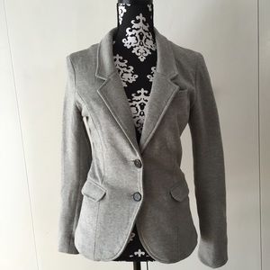 2 button blazer with elbow patch detail