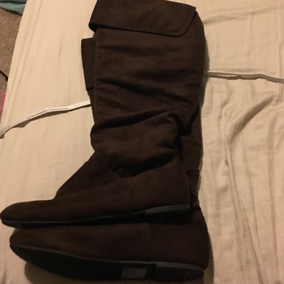 Brown knee high boots