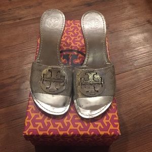 Silver Tory Burch sandals