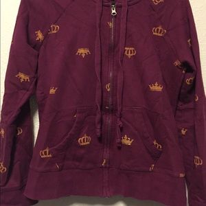 Mossimo Burgundy Regal Bling Zip Hoodie