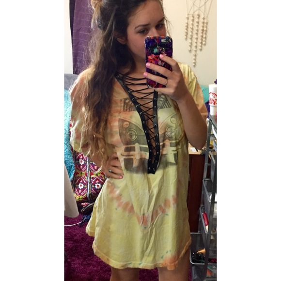 LF Dresses & Skirts - $60 TODAY💜Volkswagen lace up t shirt dress💜