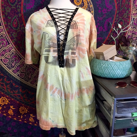 $60 TODAY💜Volkswagen lace up t shirt dress💜 - Picture 2 of 3