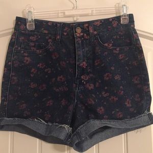 BDG High Waisted Print Jean Shorts