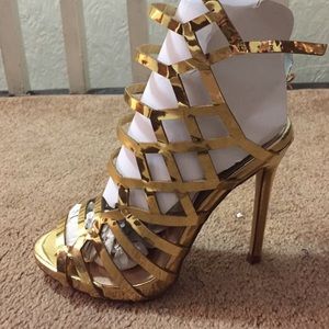 Lolashoetique Gold Strappy heels