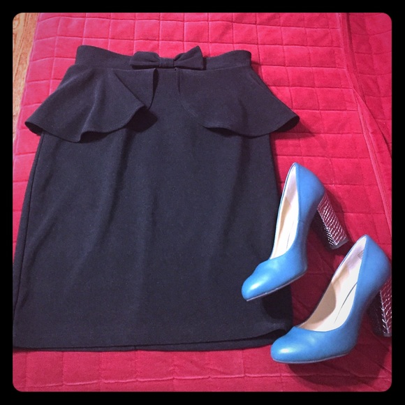 Black peplum skirt