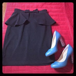 Black peplum skirt