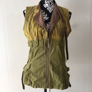 Dip-dyed vest with funky details.