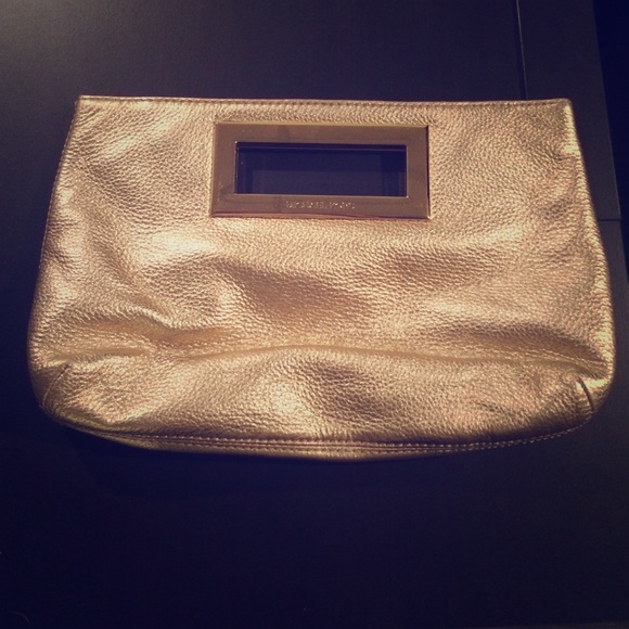 Michael Kors gold clutch