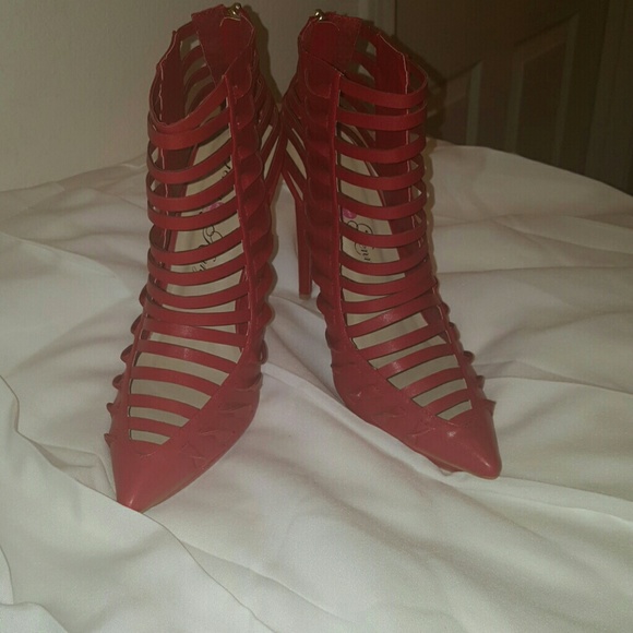Red Cutout Bootie