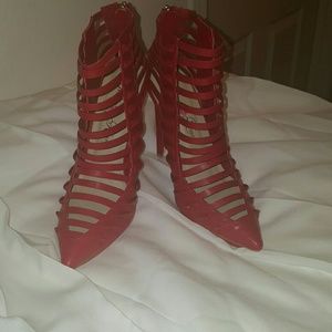 Red Cutout Bootie