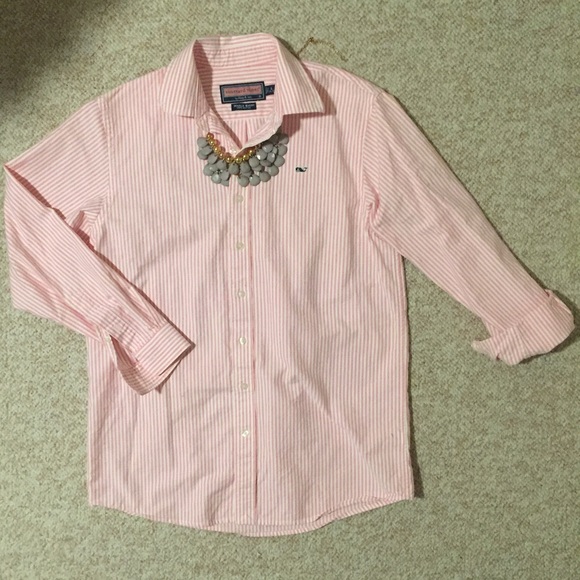 Vineyard Vines Pink & White Button Down