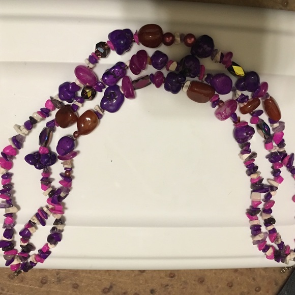 Purple rock necklace