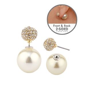 Crystal 360 Pearl Stud Earrings
