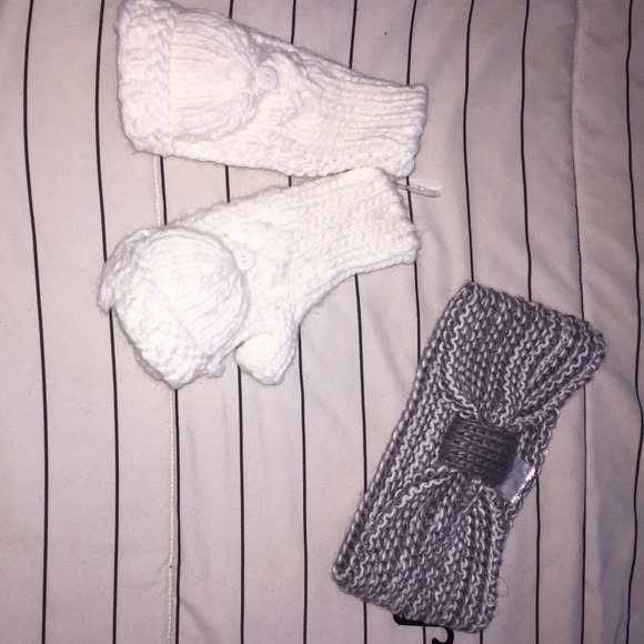 Head band and mittens set.
