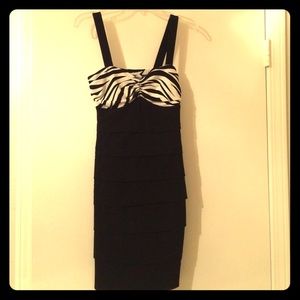 Black & zebra cocktail dress