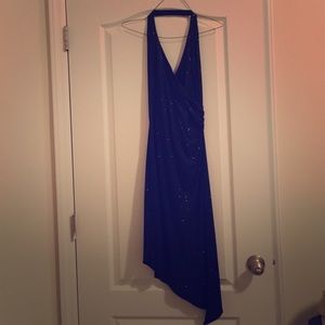 Navy Glitter Semi Formal Dress