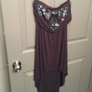 Strapless gray dress