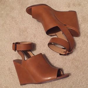 Cognac Wedge Sandals